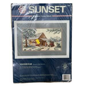 VYG Rare Deadstock Sunset YesterYear Counted Cross Stitch 13597 Kit Circa 1994